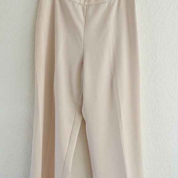 Vintage Bob Mackie Studio Beige Blazer & Pant Suit w/ Yellow Piping – Size 12 - Picture 2 of 6